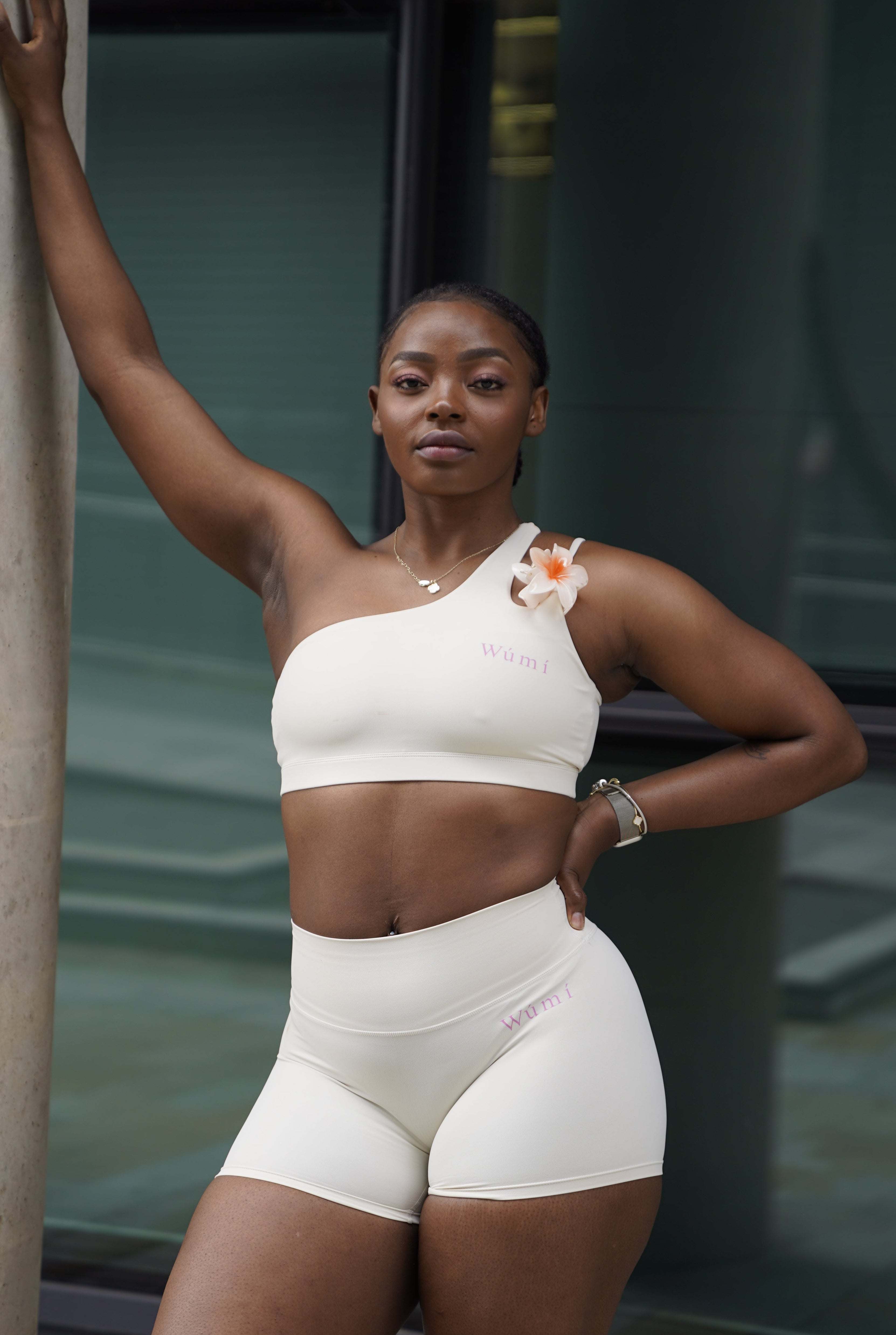 Wúmi Beige Asymmetric Sports Bra